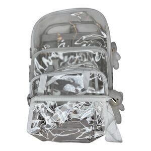 NWOT 3PCS Transparent Backpack & 2 Small Bags Heavy PVC Large Stadium Approved